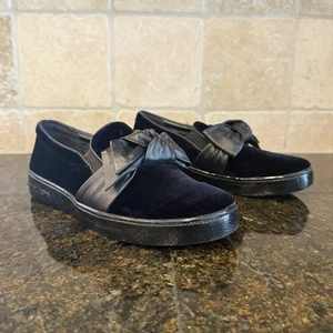 Michael Kors Willa Slip On Shoes Size 6M Black Velvet Bow Detail - Picture 1 of 13