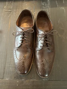 ALLEN EDMONDS McGregor Derby Brogue Wingtip Walnut Leather Dress Shoes 9.5 E - Picture 1 of 8