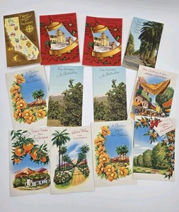 Vtg Christmas Greeting Cards A Christmas Hello from California Unwritten OF 12 - Picture 1 of 8