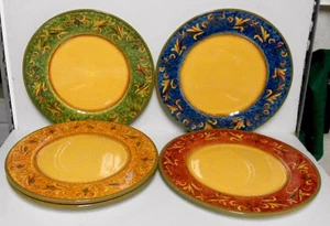 Casa Christina MEDITERRANEAN LEAF Dinner Plates SET OF FIVE Four Different Scene - Picture 1 of 2