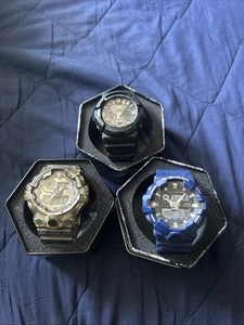 3 Men’s Casio G-SHOCK wristwatch Watches Black GA201 Blue GA700 Clear GA700SK - Picture 1 of 9