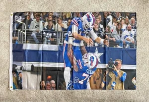 Josh Allen abgeholte Flagge, 3' mal 5' Flagge, Buffalo Football Wohndeko - Bild 1 von 1