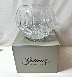 GORHAM Lady Anne 7" Rose Bowl, Vase, Clear, Full Lead Crystal, Original Box - Picture 1 of 6