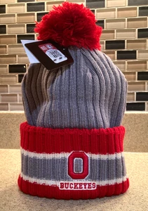Sombrero de invierno del estado de Ohio Pom | Gorro Buckeyes puño acanalado NCAA - Imagen 1 de 7