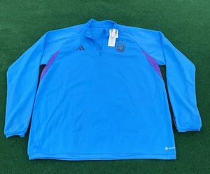 Argentina Team Training Football Jacket Long Sleeve Blue Adidas Mens Size 2XL - Picture 1 of 12