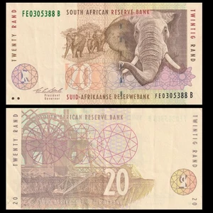 🇿🇦 South Africa  20 Rand  1993  ELEPHANT  P 124 a  EF-AU - Picture 1 of 5