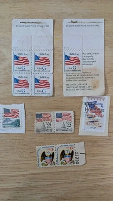Lot 11 America Flag Stamps And Two Eagle Stamps - Image 1 of 3