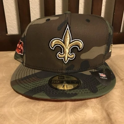 New Orleans Saints Hat Cap Fitted Size 7 3/4 Super Bowl Camo NFL Football NWT - Image 1 of 4