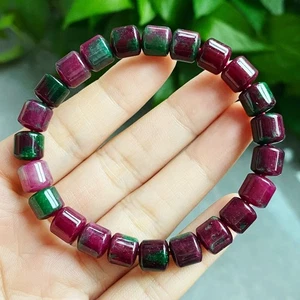 8mm Natural Ruby Red Zoisite Stone Crystal Stretch Bracelet - Picture 1 of 5