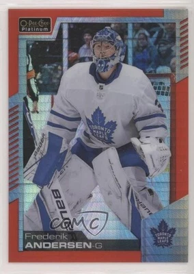 2020-21 O-Pee-Chee Platinum Red Prism /199 Frederik Andersen #46 - Image 1 of 2