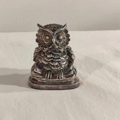 Scultura Gufo Argento Vintage - Immagine 1 di 4