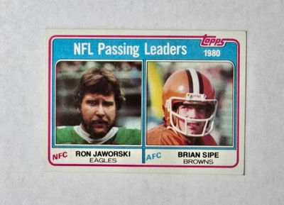 (ITEM D224) RON JAWORSKI/BRIAN SIPE - 1981 TOPPS #1 (NFL PASSING LEADERS) - Image 1 of 2