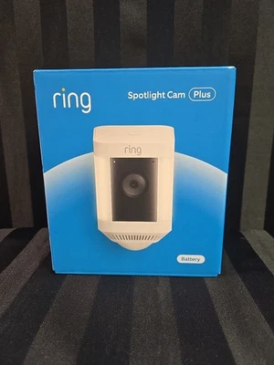 Ring Battery Powered Spotlight Camera Plus White Works With iOS & Android - Image 1 of 4