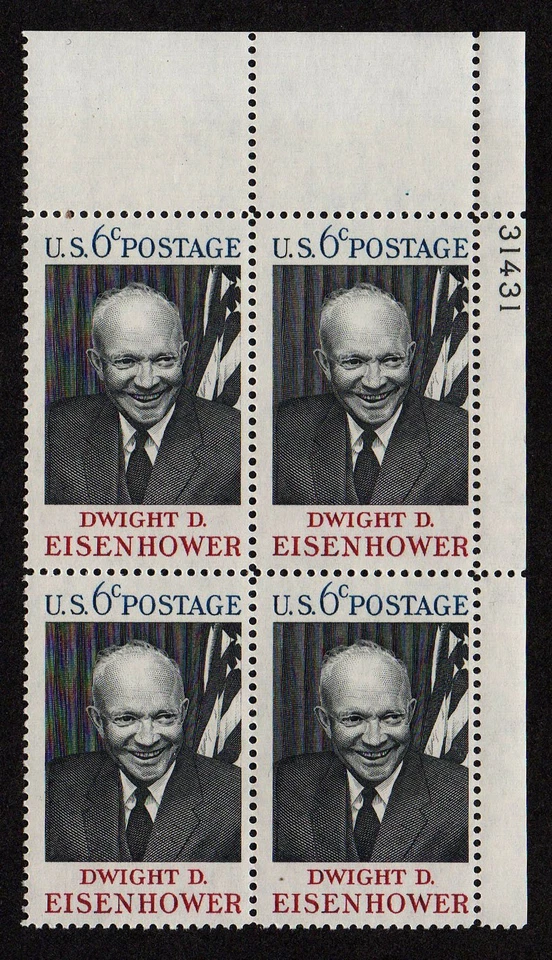 USA, SCOTT # 1383, MNH PLATE BLOCK - PRESIDENT DWIGHT EISENHOWER, PLATE #31431 - Image 1 of 1