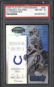 1999 Playoff Contenders Terrence Wilkins PSA 8 Rookie Auto Ticket Autograph #89 - Bild 1 von 2