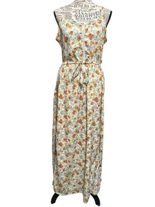 NY Collection Multi Colored Crochet Side, Slits Maxi Medium Y2K Whimsical Boho - Picture 1 of 7