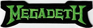 MEGADETH - BRIGHT GREEN LOGO - IRON or SEW-ON PATCH - Picture 1 of 1