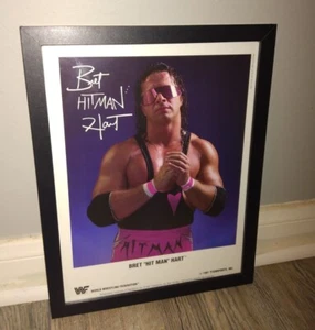 WWF Bret Hitman Hart licenza ufficiale 1991 montaggio a secco incorniciato Promo, WWE - Foto 1 di 3