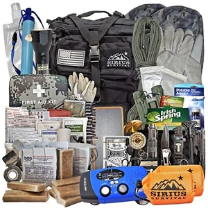 Sirius Survival Pre-Packed Emergency Survival Kit/Bug Out Bag for 2 - 150+ Pcs - Picture 1 of 90