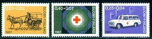 1967 Rotes Kreuz, Pferdewagen Krankenwagen ca. 1900, Auto Krankenwagen, Finnland, 630, postfrisch - Bild 1 von 1