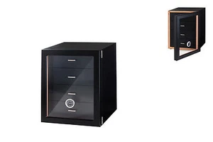 ANGELO CABINET BLACK CIGAR HUMIDOR ** NEW ** H 12.60 × W 9.65 × D 9.45" - Picture 1 of 1