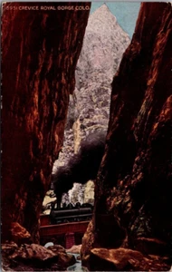 Postal de tren ferroviario CREVICE Royal Gorge CO - Imagen 1 de 2