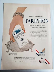 Anuncio impreso de cigarrillos Tareyton de colección 1955 decoración artística de pared efímera - Imagen 1 de 1