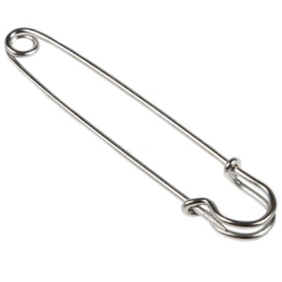 5x Large Safety Pins 3.5 Inch 87mm Silver Tone Metal Craft Big Sewing Quilt Need - image 1 of 3