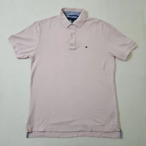 Tommy Hilfiger Salmon Polo T-shirt Mens Size M Embroidered Logo Classic Fit - Picture 1 of 9