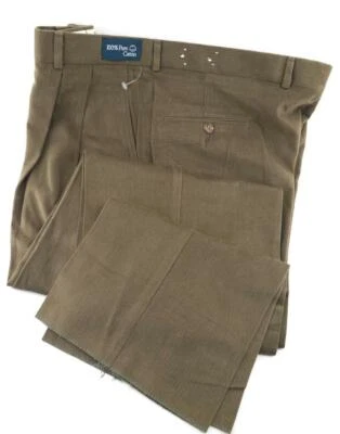 Pantalones de vestir BURBERRYS verde oliva algodón supersuave talla 40 sin dobladillo EE. UU. NUEVOS CON ETIQUETAS Foto 1 de 4