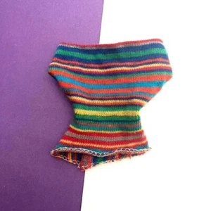 Vintage Barbie Multicolor Shirt Knit Striped Blouse Top 1963 - Picture 1 of 6