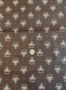 Vintage Brown Maple Leaf Cotton Fabric 29” X 19” Quilting New - Picture 1 of 3