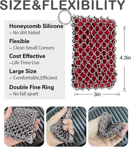 316L Cast Iron Scrubber Cleaner, Large Cast Iron Chain Mail Scrubber - Chainm... - Picture 1 of 12