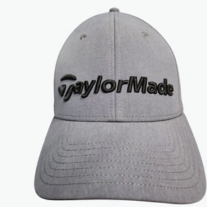 Taylormade Gray Golf Hat Adjustable Fit Black Logo Embroidery Lightweight Breath - Picture 1 of 3