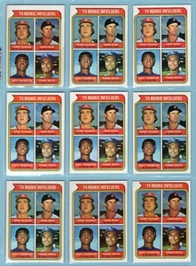 1974 Topps #604 Rookie Infielders Lot of 9 Baseball Cards VG thru NM  - Picture 1 of 2