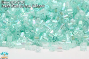 Arco iris Miyuki Hexagon 2 cortes 11/0 teñido interior LT.Aqua hexadecimal-2782 - Imagen 1 de 1