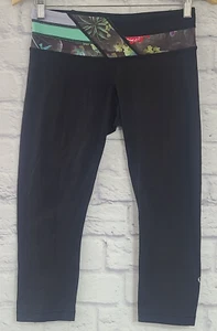 Lululemon Align Capri Yoga Leggings Women's Size 6 Black Green Floral Stretch - Picture 1 of 6