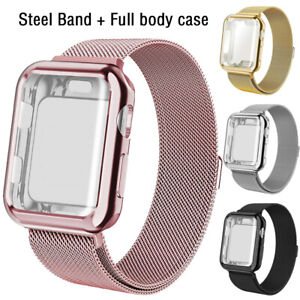 For Apple Watch Series 6/5/4/3/2/1 Band with Screen Protector Case 44/38/40/42MM