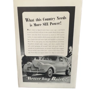 Vintage 1939 Buick Country Needs More SEE Power Ad Advertisement - Picture 1 of 4