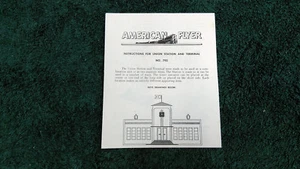 AMERICAN FLYER M3274 792 UNION STATION & TERMINAL INSTRUCTION COPY - Imagen 1 de 2