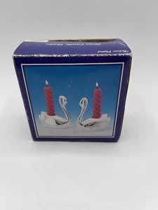Vintage Set Silverplated Swan Candleholder Set Taper Candle Holders Silver Plate - Bild 1 von 7