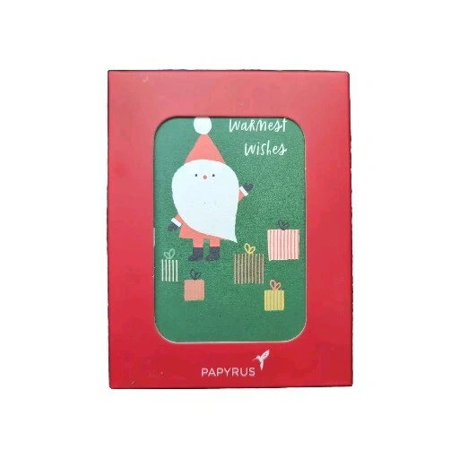 Boxed Papyrus Santa Warmest Wishes Christmas Cards (Total of 40 Cards)