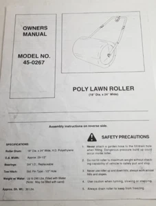 Agri-Fab 45-0267 Poly Lawn Roller 18" diameter x 24" wide Owner's Manual - Picture 1 of 3