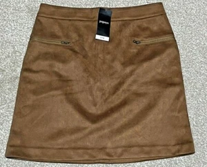 Papaya Brown 'Suede' Skirt - Size 8 - New with tags - Free P&P - Picture 1 of 10