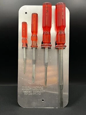 4pcs Quick-Wedge Screw-Holding Screwdrivers w/Storage Rack - READ DESCRIPTION - Image 1 of 4