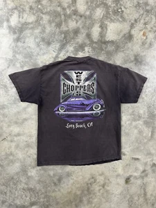 Vintage Thrashed Westcoast Choppers Purple Chrome Cross Tee - Picture 1 of 5