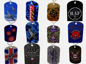 RAF Hundeetikett mit 24 Zoll versilberter Kugelkette - verschiedene Stile - Bild 1 von 32