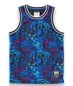 AND 1~ NEW♈Boys Printed Mesh athletic Jersey size XS (4/5)~blue/black/purple - Picture 1 of 5