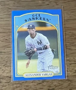 ALEXANDER VARGAS 2021 Topps Heritage Minor League | Blue Parallel #d /99 Yankees - Picture 1 of 2