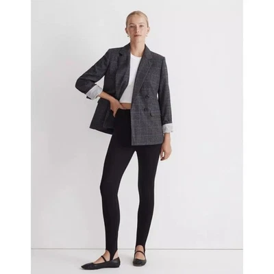 NUEVO CON ETIQUETAS Madewell Ponte Estribo Leggings Elastizados Tejido Negro Pull On Balletcore Pequeño Foto 1 de 4